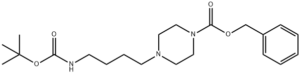 4-(4-((叔丁氧基羰基)氨基)丁基)哌嗪-1-羧酸苄酯, 877664-86-3, 结构式