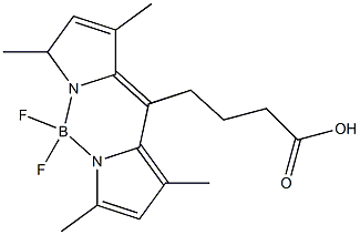 4-(4,4-二氟-1,3,5,7-四甲基-4-硼杂-3A,4A-二氮杂对称引达省-8-基)-丁酸, 878674-84-1, 结构式