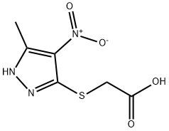 (5-甲基-4-硝基-2H-吡唑-3-基硫基)-乙酸, 879565-31-8, 结构式