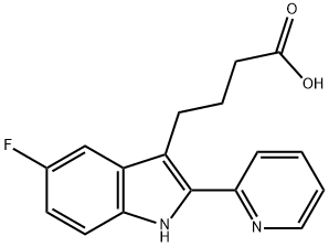 4-(5-氟-2-(吡啶-2-基)-1H-吲哚-3-基)丁酸, 879580-09-3, 结构式