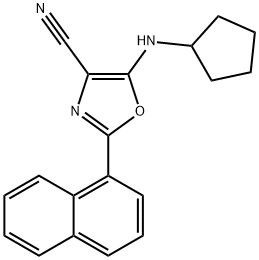 5-(环戊基氨基)-2-(萘-1-基)-1,3-噁唑-4-腈, 879946-63-1, 结构式