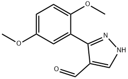 3-(2,5-二甲氧苯基)-1H-吡唑-4-甲醛, 879996-64-2, 结构式