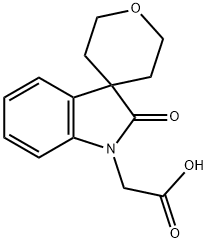 2-(2-氧亚基-2,3,5,6-四氢螺[二氢吲哚并-3,4-吡喃]-1-基)乙酸, 880079-26-5, 结构式