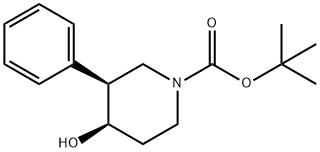 (3S,4R)-叔-丁基 4-羟基-3-苯基哌啶-1-甲酸基酯, 880094-04-2, 结构式