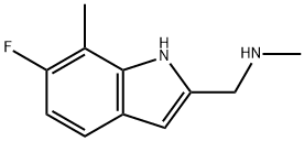 1-(6-氟-7-甲基-1H-吲哚-2-基)-N-甲基甲胺, 883531-68-8, 结构式