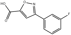 3-(3-氟-苯基)-异恶唑-5-羧酸, 883541-40-0, 结构式