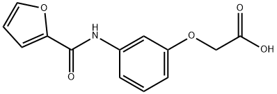 2-[3-(呋喃-2-酰胺基)苯氧基]乙酸, 883542-09-4, 结构式