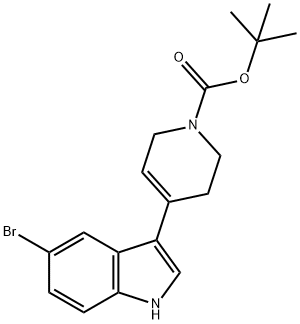 4-(5-溴-1H-吲哚-3-基)-3,6-二氢吡啶-1(2H)-羧酸叔丁酯, 886361-90-6, 结构式