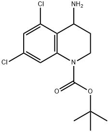 4-氨基-1-N-BOC-5,7-二氯-1,2,3,4-四氢喹啉, 886362-15-8, 结构式