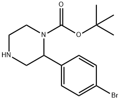 2-(4-溴苯基)哌嗪-1-羧酸叔丁酯, 886767-73-3, 结构式