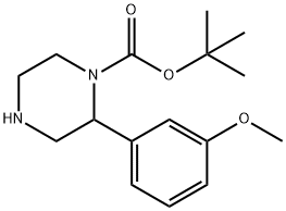 2-(3-甲氧基苯基)哌嗪-1-羧酸叔丁酯, 886768-13-4, 结构式