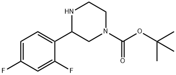 3-(2,4-二氟苯基)哌嗪-1-羧酸叔丁酯, 886768-57-6, 结构式