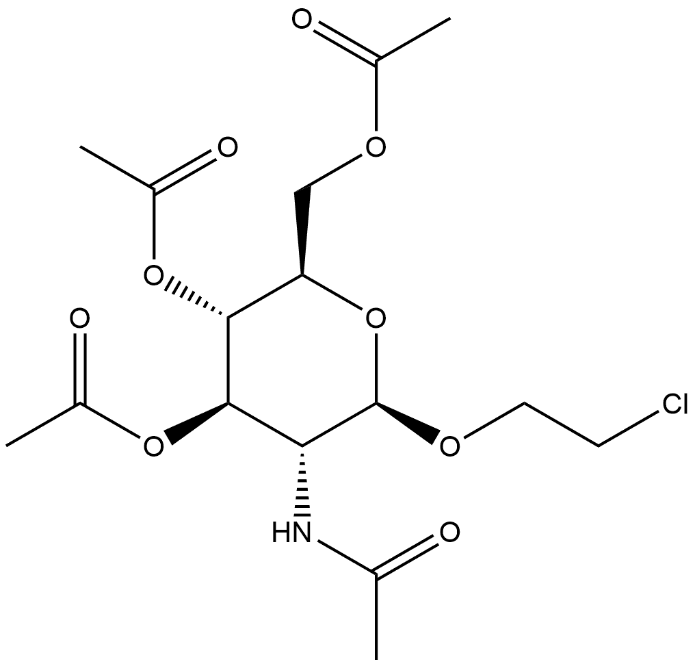 2-氯乙基2-乙酰氨基-3,4,6-三-O-乙?；?2-脫氧-Β-D-吡喃葡萄糖苷, 887641-02-3, 結(jié)構(gòu)式