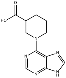 1-(7H-嘌呤-6-基)3-哌啶甲酸, 887833-26-3, 结构式