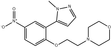 4-(2-(2-(1-甲基-1H-吡唑-5-基)-4-硝基苯氧基)乙基)吗啉, 887938-10-5, 结构式