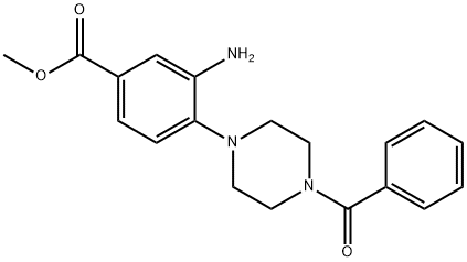 3-氨基-4-(4-苯基羰基哌嗪-1-基)苯甲酸甲酯, 889946-60-5, 结构式