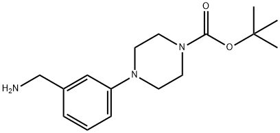 4-(3-氨基甲基苯基)-哌嗪-1-羧酸叔丁酯, 889948-55-4, 结构式