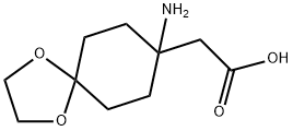 2-(8-氨基-1,4-二氧阿斯匹罗[4.5]癸-8-基)乙酸, 889949-15-9, 结构式