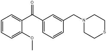 (2-甲氧基苯基)(3-(硫代吗啉甲基)苯基)甲酮, 898762-78-2, 结构式