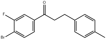 1-(4-溴-3-氟苯基)-3-(对甲苯基)丙-1-酮, 898768-89-3, 结构式
