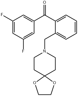 (2-((1,4-二噁烷-8-氮杂螺环并[4.5]癸烷-8-基)甲基)苯基)(3,5-二氟苯基)甲酮, 898781-05-0, 结构式