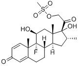 9Α-氟-11Β,17Α-二羟基-16Α-甲基-21-甲磺酰氧基孕甾-1,4-二烯-3,20-二酮, 2265-22-7, 结构式