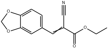 2-氰基-3-(1,3-苯并二噁茂-5-基)丙烯酸乙脂, 2286-56-8, 结构式