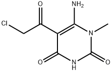 6-氨基-5-(2-氯乙酰)-1-甲基-1,2,3,4-四氢嘧啶-2,4-二酮, 22365-19-1, 结构式