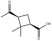 (1R,3S)-3-Acetyl-2,2-dimethylcyclobutane-carboxylic acid, 22571-78-4, 结构式