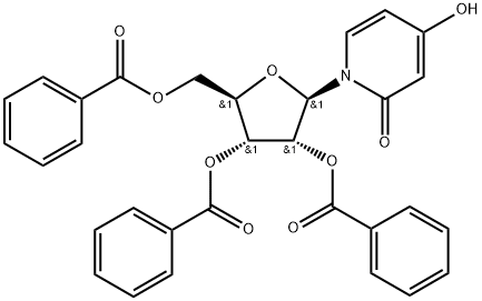 4-羟基-1-(2,3,5-三-O-苯甲酰基-BETA-D-呋喃核糖基)-2(1H)-吡啶酮, 23220-74-8, 结构式