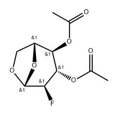 3,4-二-O-乙酰基-1,6-脫水-2-脫氧-2-氟-BETA-D-吡喃葡萄糖, 23236-00-2, 結(jié)構(gòu)式