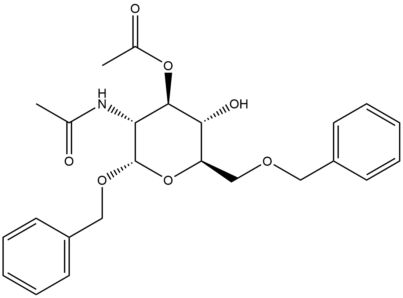 芐基-2-乙酰氨基-3-O-乙?；?6-O-芐基-2-脫氧-Α-D-吡喃葡萄糖苷, 204511-04-6, 結(jié)構(gòu)式