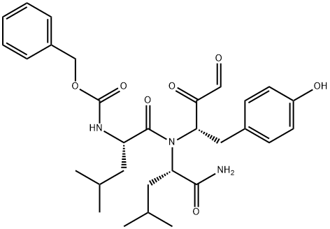 Z-Leu-Leu-Tyr-a-keto aldehyde, 204649-66-1, 结构式