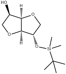 (3R,3AR,6S,6AS)-6-[(叔丁基二甲基硅基)氧基]六氢呋喃并[3,2-B]呋喃-3-醇, 204909-70-6, 结构式