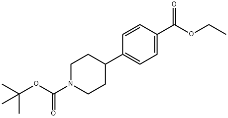 tert-butyl 4-(4-(ethoxycarbonyl)phenyl)piperidine-1-carboxylate, 206446-48-2, 结构式