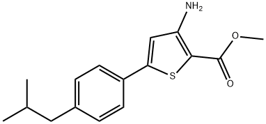 3-氨基-5-(4-異丁基苯基)噻吩-2-羧酸甲酯, 208944-55-2, 結(jié)構(gòu)式