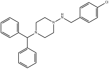 4-二苯甲基-N-(4-氯苄基)哌嗪-1-胺, 3882-62-0, 结构式