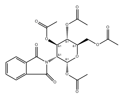 1,3,4,6-四-O-乙?；?2-脫氧-2-鄰苯二甲酰亞胺-Α-D-吡喃葡萄糖, 31505-44-9, 結(jié)構(gòu)式