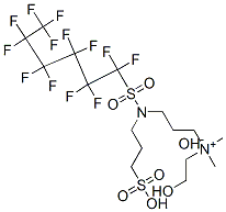 N-(2-羟乙基)-N,N-二甲基-3-[(3-磺丙基)[(十三氟己基)磺酰]氨基]-1-丙铵氢氧化物内盐, 38850-58-7, 结构式