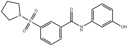 N-(3-羟基苯基)-3-(吡咯烷-1-基磺酰基)苯甲酰胺, 328549-38-8, 结构式