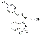 4-甲氧基苯甲醛(1,1-二氧代-1,2-苯并异噻唑-3-基)(2-羟基乙基)腙, 328559-44-0, 结构式