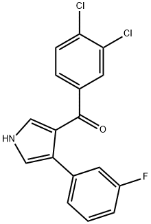 (3,4-二氯苯基)(4-(3-氟苯基)-1H-吡咯-3-基)甲酮, 478031-40-2, 结构式