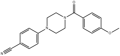 4-(4-(4-甲氧基苯甲酰基)哌嗪-1-基)苯甲腈, 478046-64-9, 结构式