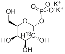 ALPHA-D-[2-13C]GALACTOPYRANOSYL 1-PHOSPHATE DIPOTASSIUM SALT, 478518-80-8, 结构式
