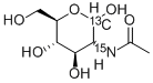2-[15N]ACETAMIDO-2-DEOXY-D-[1-13C]GLUCOSE, 478529-40-7, 结构式