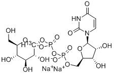 URIDINE DIPHOSPHATE-ALPHA-D-[1-13C]GLUCOSE DISODIUM SALT, 478529-38-3, 结构式