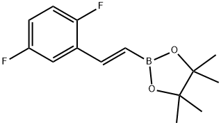 (E)-2-(2,5-二氟苯乙烯基)-4,4,5,5-四甲基-1,3,2-二氧杂硼烷, 736987-80-7, 结构式