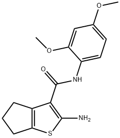 2-氨基-N-(2,4-二甲氧基苯基)-5,6-二氢-4H-环戊二烯[B]噻吩-3-甲酰胺, 777878-99-6, 结构式