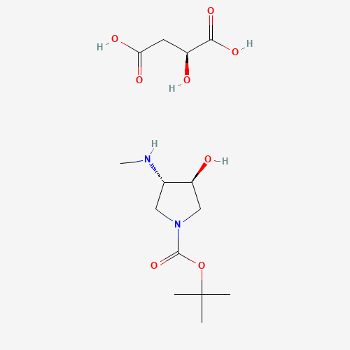 Butanedioic acid, 2-hydroxy-, (2S)-, compd. with (3S,4S)-1,1-dimethylethyl 3-hydroxy-4-(methylamino)-1-pyrrolidinecarboxylate (1