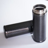 Business High-end Custom Portable 3k Twill Glossy Carbon Fiber Vacuum Flask Thermos For Travel